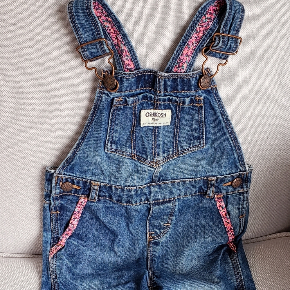 Oshkosh Baby Girl Denim Overalls with Lining
